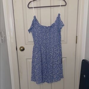 Lulus Blue Floral Off-Shoulder Dress